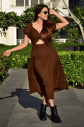 Mocha Muse Brown Dress by Stylfort