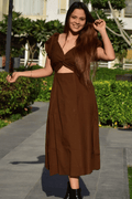 Mocha Muse Brown Dress by Stylfort